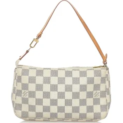Louis Vuitton Vintage - Damier Azur Pochette Accessoires - White Blue - Leather Handbag - Luxury High Quality - Avvenice