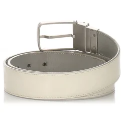 Louis Vuitton Vintage - Damier Infini Belt - White Silver - Leather Belt - Luxury High Quality - Avvenice