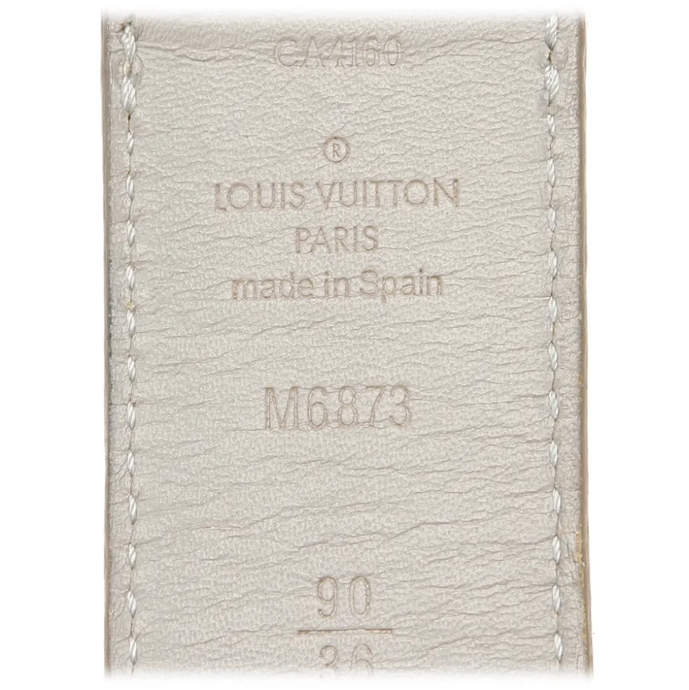 Louis Vuitton Vintage - Damier Infini Belt - White Silver - Leather Belt - Luxury High Quality - Avvenice