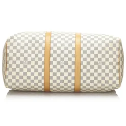 Louis Vuitton Vintage - Damier Azur Keepall 50 Bag - White Ivory Blue - Damier Leather Handbag - Luxury High Quality - Avvenice