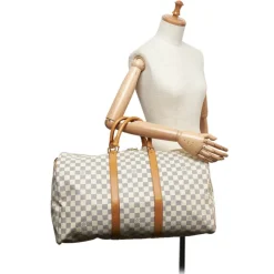 Louis Vuitton Vintage - Damier Azur Keepall 50 Bag - White Ivory Blue - Damier Leather Handbag - Luxury High Quality - Avvenice