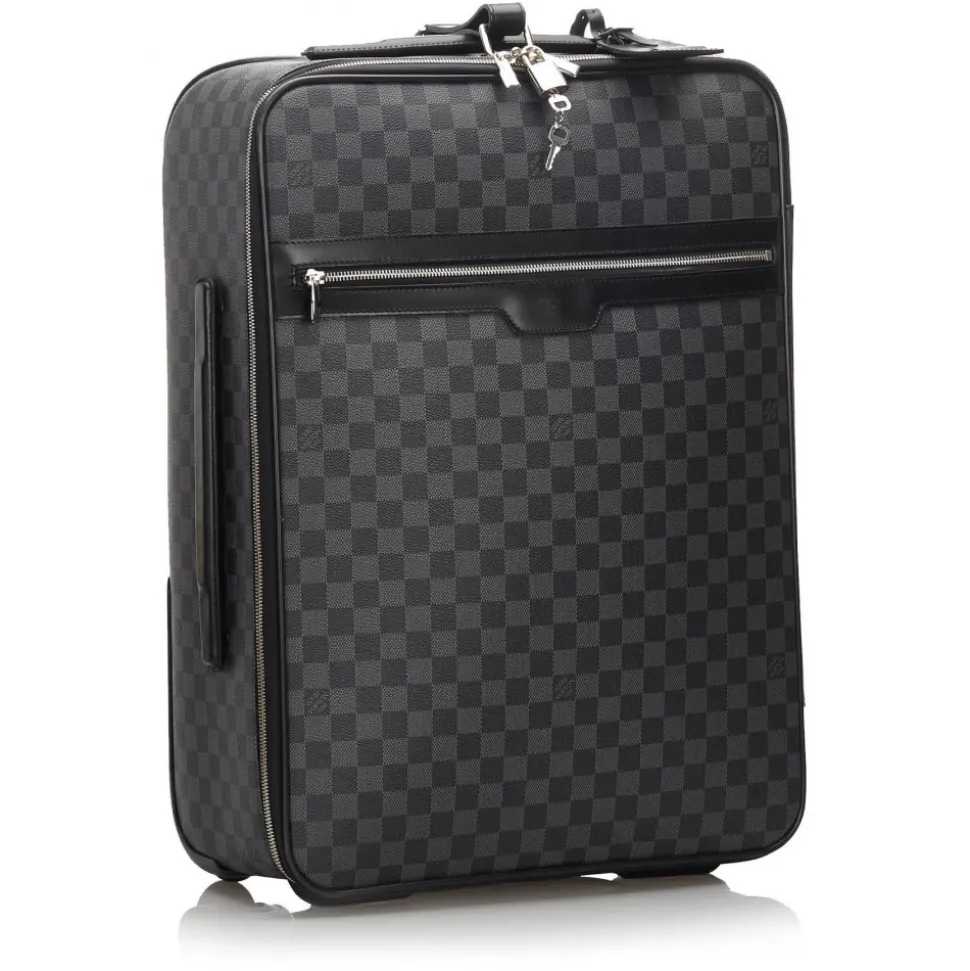 Louis Vuitton Vintage - Damier Graphite Pegase 55 - Black Gray - Damier Canvas and Leather Trolley - Luxury High Quality - Avvenice