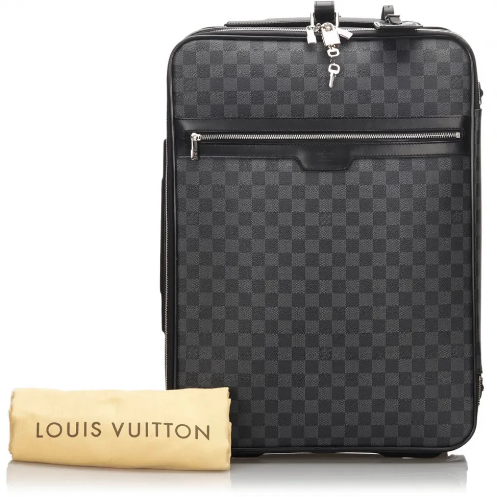 Louis Vuitton Vintage - Damier Graphite Pegase 55 - Black Gray - Damier Canvas and Leather Trolley - Luxury High Quality - Avvenice