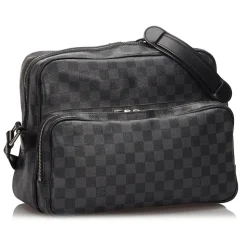 Louis Vuitton Vintage - Damier Graphite Sac Leoh Bag - Black Gray - Damier Canvas and Leather Handbag - Luxury High Quality - Avvenice