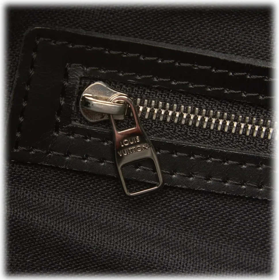 Louis Vuitton Vintage - Damier Graphite Sac Leoh Bag - Black Gray - Damier Canvas and Leather Handbag - Luxury High Quality - Avvenice