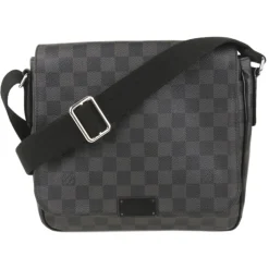 Louis Vuitton Vintage - Damier Graphite District PM - Black Gray - Damier Canvas Crossbody Bag - Luxury High Quality - Avvenice
