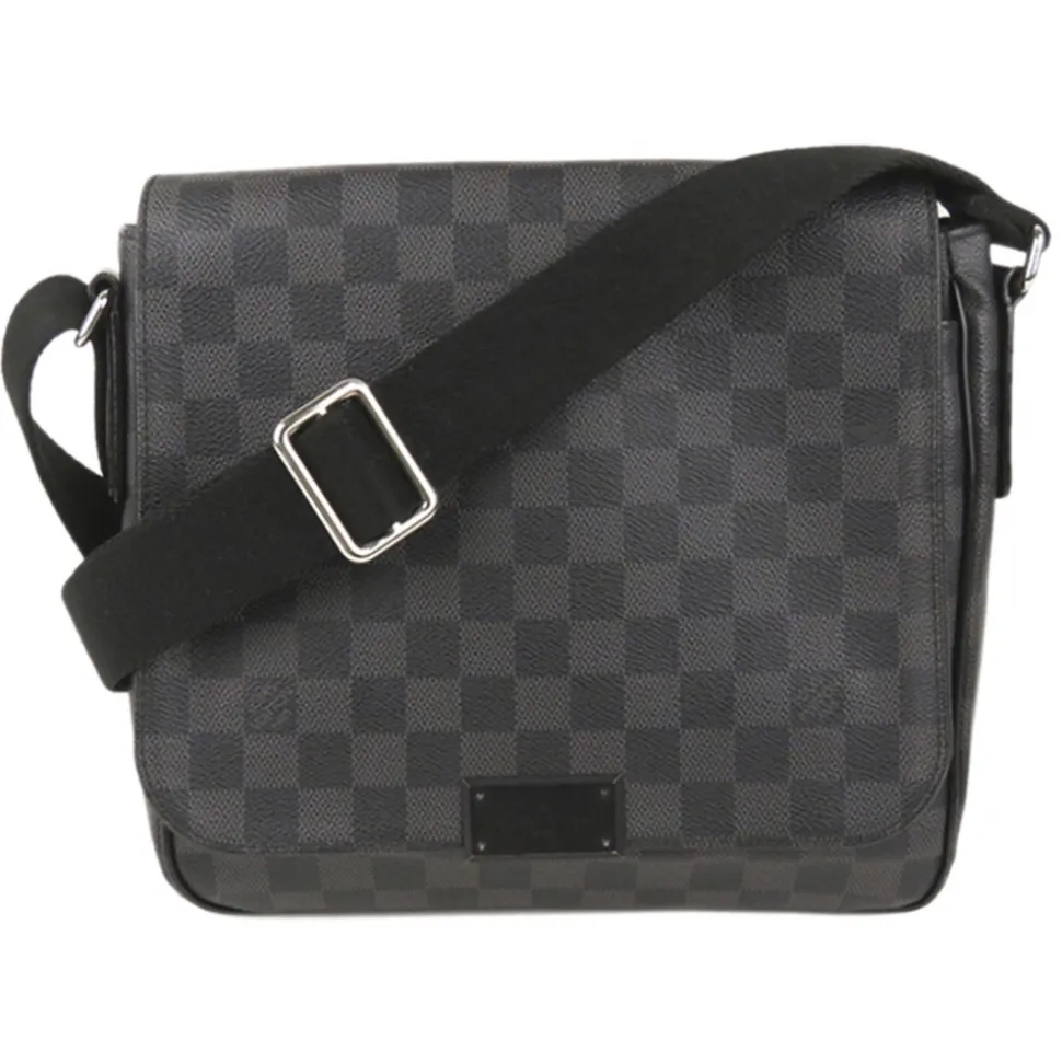 Louis Vuitton Vintage - Damier Graphite District PM - Black Gray - Damier Canvas Crossbody Bag - Luxury High Quality - Avvenice