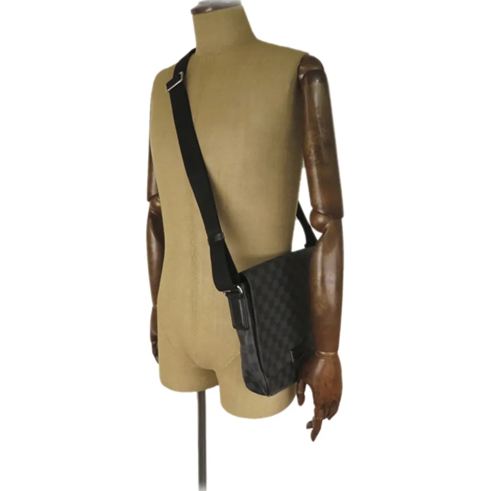 Louis Vuitton Vintage - Damier Graphite District PM - Black Gray - Damier Canvas Crossbody Bag - Luxury High Quality - Avvenice