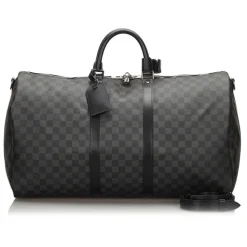 Louis Vuitton Vintage - Damier Graphite Keepall Bandouliere 55 Bag - Black Gray - Leather Handbag - Luxury High Quality - Avvenice