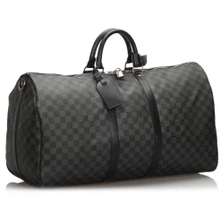 Louis Vuitton Vintage - Damier Graphite Keepall Bandouliere 55 Bag - Black Gray - Leather Handbag - Luxury High Quality - Avvenice