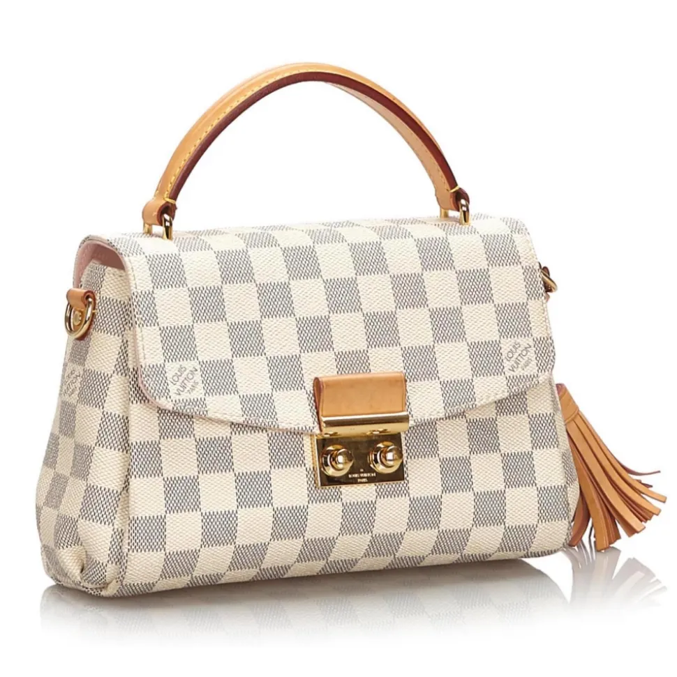 Louis Vuitton Vintage - Damier Azur Croisette Bag - White Ivory Blue - Damier Leather Handbag - Luxury High Quality - Avvenice