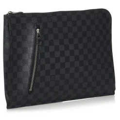 Louis Vuitton Vintage - Damier Graphite Poche Documents - Black Gray - Canvas Handbag - Luxury High Quality - Avvenice