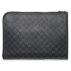 Louis Vuitton Vintage - Damier Graphite Poche Documents - Black Gray - Canvas Handbag - Luxury High Quality - Avvenice