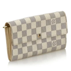 Louis Vuitton Vintage - Damier Azur Sarah Wallet - White Ivory Blue - Damier Leather Handbag - Luxury High Quality - Avvenice