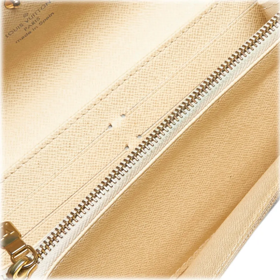 Louis Vuitton Vintage - Damier Azur Sarah Wallet - White Ivory Blue - Damier Leather Handbag - Luxury High Quality - Avvenice