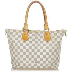 Louis Vuitton Vintage - Damier Azur Saleya PM - White Blue - Damier Canvas and Leather Handbag - Luxury High Quality - Avvenice