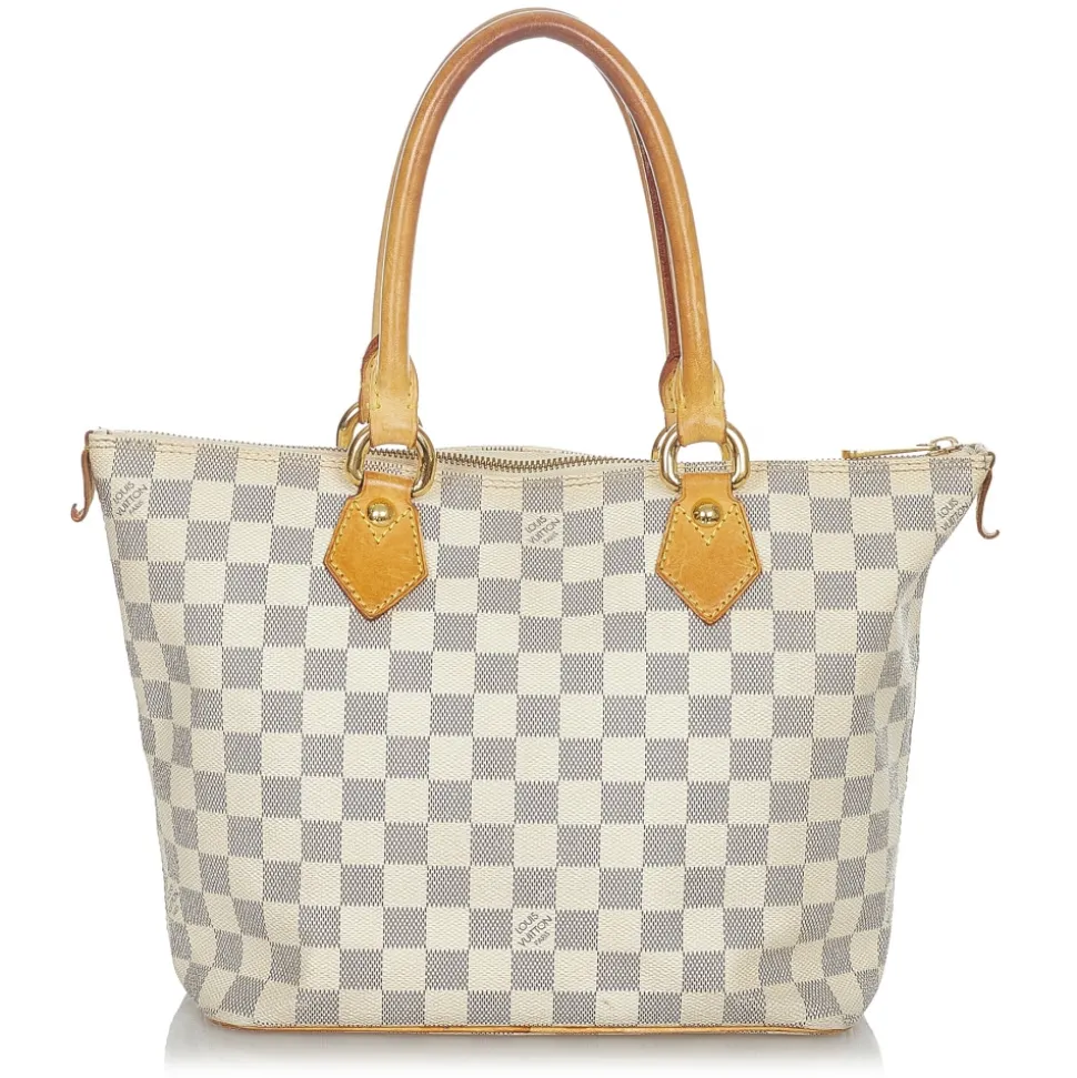 Louis Vuitton Vintage - Damier Azur Saleya PM - White Blue - Damier Canvas and Leather Handbag - Luxury High Quality - Avvenice