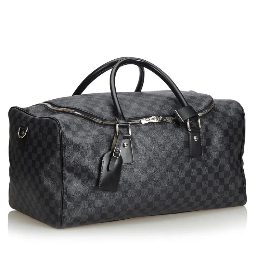 Louis Vuitton Vintage - Damier Ebene Graphite Roadster 50 Bag - Graphite - Damier Canvas and Leather - Luxury High Quality - Avvenice