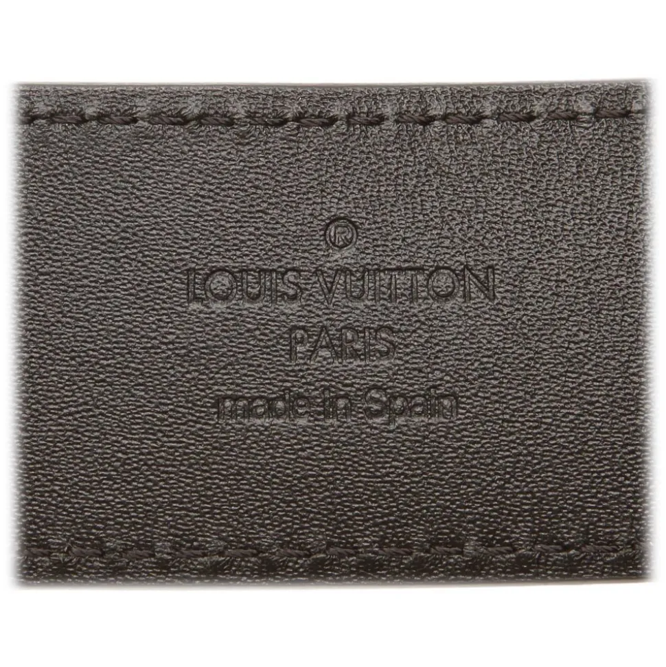 Louis Vuitton Vintage - Damier Graphite City Belt - Black Blue - Leather Belt - Luxury High Quality - Avvenice