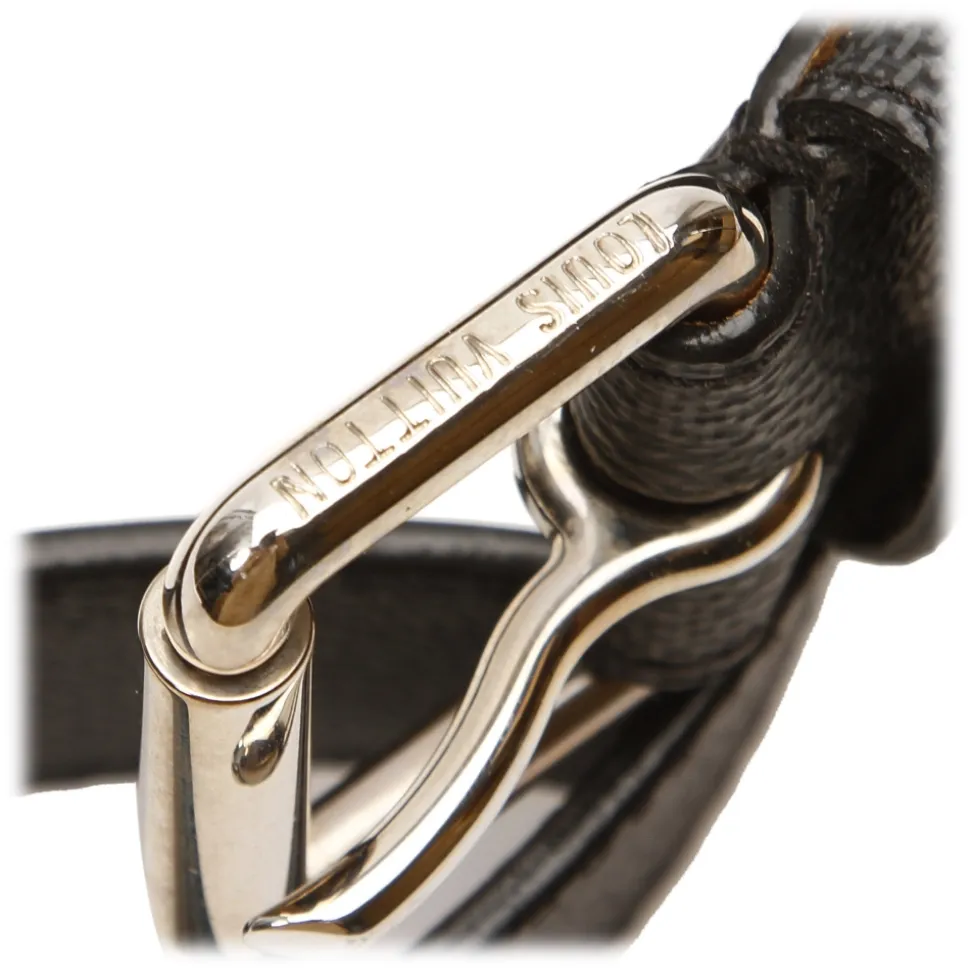 Louis Vuitton Vintage - Damier Graphite City Belt - Black Blue - Leather Belt - Luxury High Quality - Avvenice