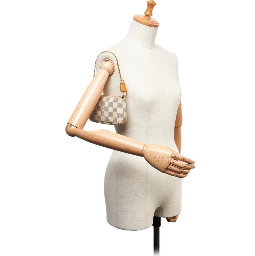 Louis Vuitton Vintage - Damier Azur Mini Pochette Accessoires Pouch - White - Damier Canvas Pouch - Luxury High Quality - Avvenice