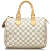 Louis Vuitton Vintage - Damier Azur Speedy 25 Bag - White - Damier Canvas and Vachetta Leather Handbag - Luxury High Quality - Avvenice