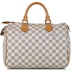 Louis Vuitton Vintage - Damier Azur Speedy 30 - White Blue - Leather Handbag - Luxury High Quality - Avvenice