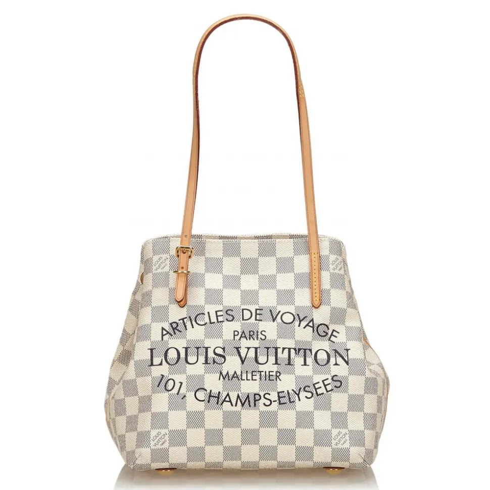 Louis Vuitton Vintage - Damier Azur Cabas Adventure PM Bag - White Ivory Blue - Damier Leather Handbag - Luxury High Quality - Avvenice