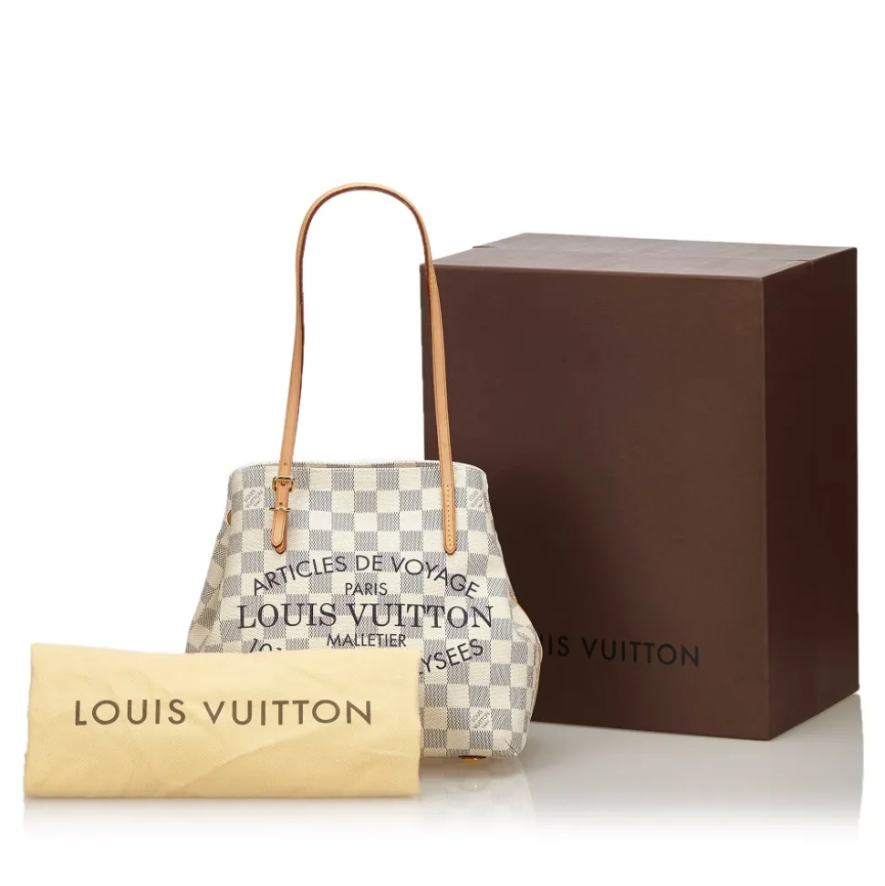 Louis Vuitton Vintage - Damier Azur Cabas Adventure PM Bag - White Ivory Blue - Damier Leather Handbag - Luxury High Quality - Avvenice