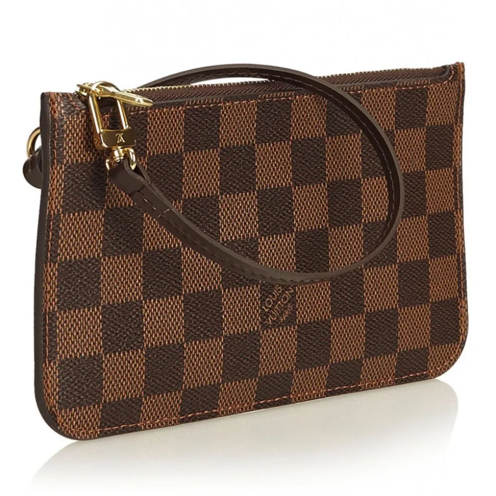 Louis Vuitton Vintage - Damier Ebene Wristlet Bag Pouch - Brown - Damier Canvas and Leather Handbag - Luxury High Quality - Avvenice