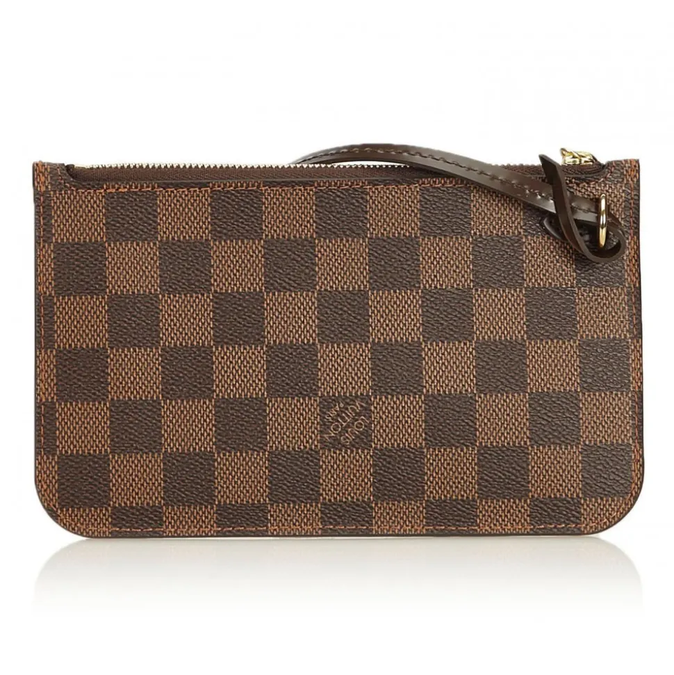 Louis Vuitton Vintage - Damier Ebene Wristlet Bag Pouch - Brown - Damier Canvas and Leather Handbag - Luxury High Quality - Avvenice
