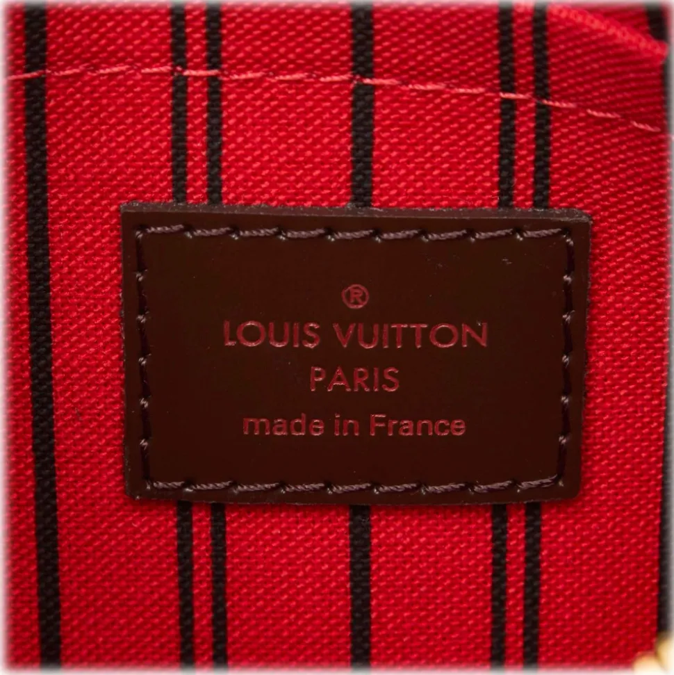 Louis Vuitton Vintage - Damier Ebene Wristlet Bag Pouch - Brown - Damier Canvas and Leather Handbag - Luxury High Quality - Avvenice