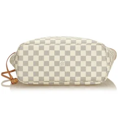 Louis Vuitton Vintage - Damier Azure Neverfull PM Bag - White Ivory Blue - Damier Canvas Leather Handbag - Luxury High Quality - Avvenice