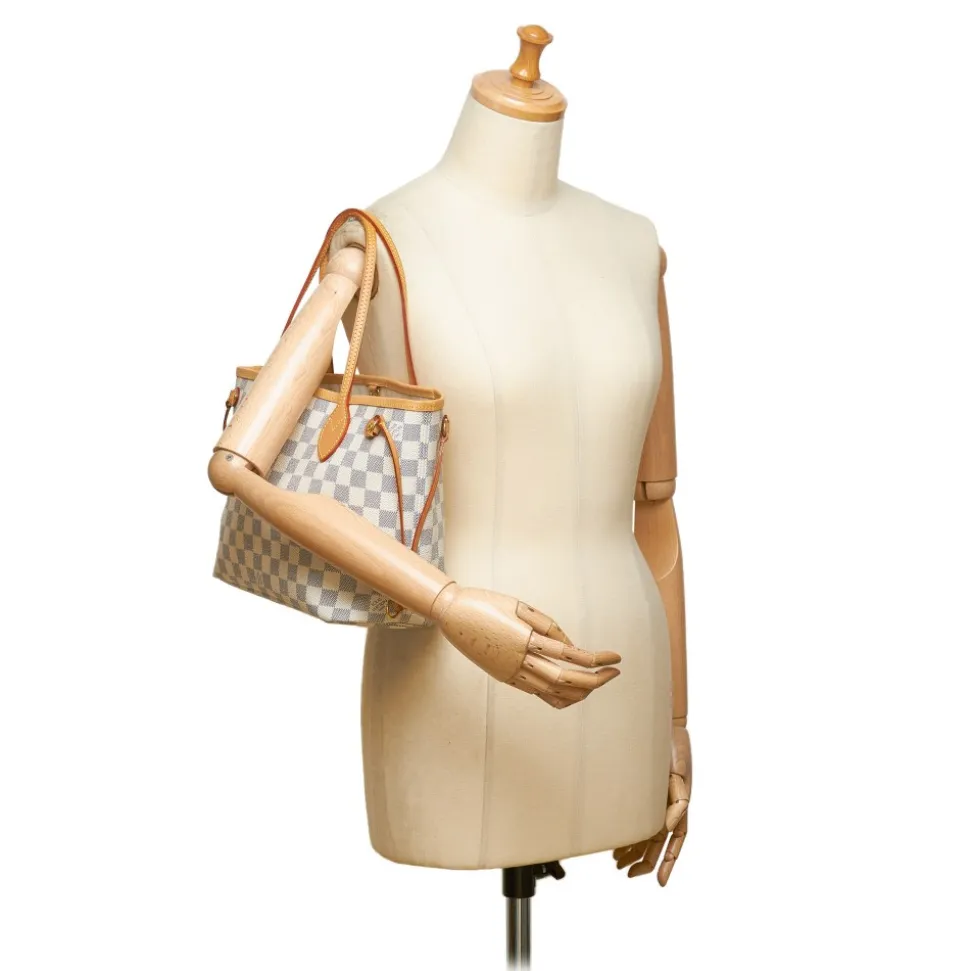 Louis Vuitton Vintage - Damier Azure Neverfull PM Bag - White Ivory Blue - Damier Canvas Leather Handbag - Luxury High Quality - Avvenice