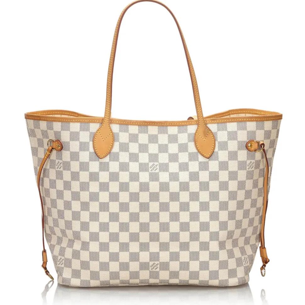 Louis Vuitton Vintage - Damier Azur Neverfull MM Bag - White Ivory Blue - Damier Leather Handbag - Luxury High Quality - Avvenice
