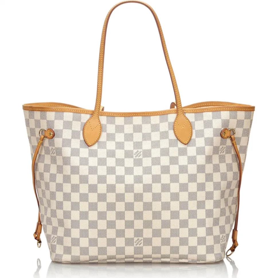 Louis Vuitton Vintage - Damier Azur Neverfull MM Bag - White Ivory Blue - Damier Leather Handbag - Luxury High Quality - Avvenice