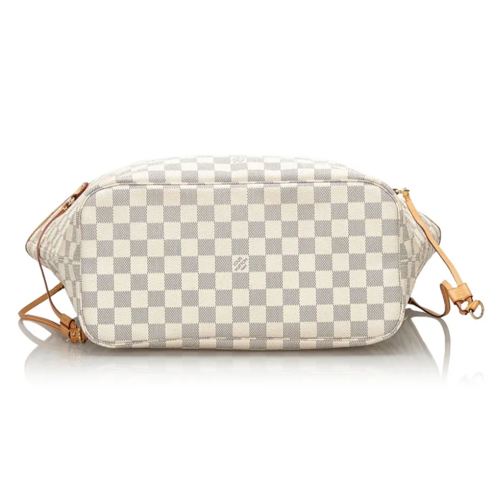 Louis Vuitton Vintage - Damier Azur Neverfull MM Bag - White Ivory Blue - Damier Leather Handbag - Luxury High Quality - Avvenice