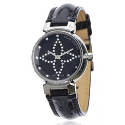 Louis Vuitton Vintage - Diamond Tambour Forever - Silver Black - LV Watch - Luxury High Quality - Avvenice