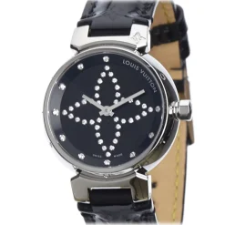 Louis Vuitton Vintage - Diamond Tambour Forever - Silver Black - LV Watch - Luxury High Quality - Avvenice