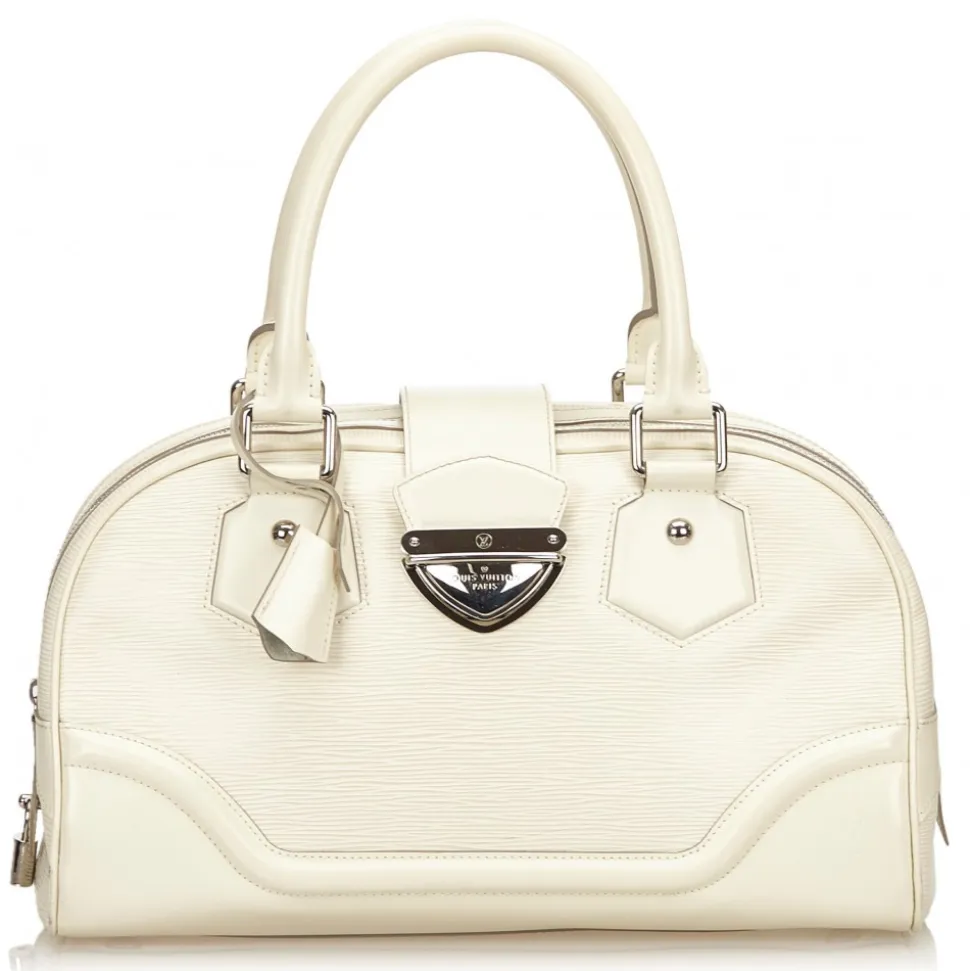 Louis Vuitton Vintage - Epi Bowling Montaigne GM Bag - White Ivory - Leather and Epi Leather Handbag - Luxury High Quality - Avvenice