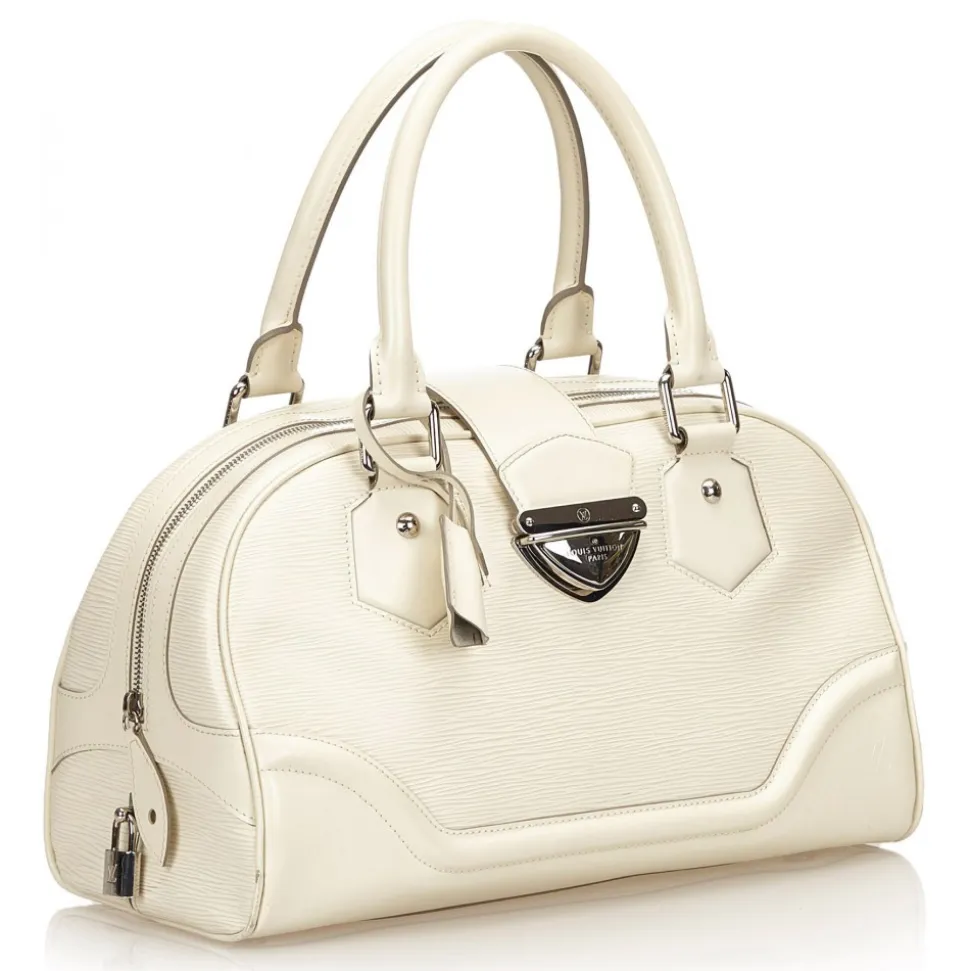Louis Vuitton Vintage - Epi Bowling Montaigne GM Bag - White Ivory - Leather and Epi Leather Handbag - Luxury High Quality - Avvenice