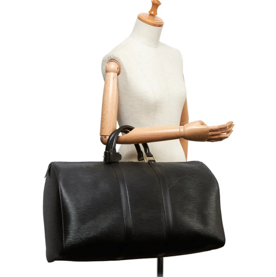 Louis Vuitton Vintage - Epi Keepall 55 Bag - Black - Leather and Epi Leather Handbag - Luxury High Quality - Avvenice