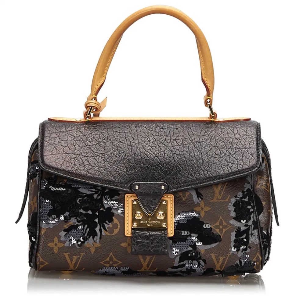 Louis Vuitton Vintage - Fleur de Jais Carrousel Bag - Black Brown - Monogram Canvas and Leather Handbag - Luxury High Quality - Avvenice