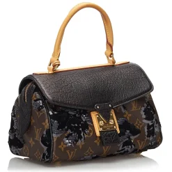 Louis Vuitton Vintage - Fleur de Jais Carrousel Bag - Black Brown - Monogram Canvas and Leather Handbag - Luxury High Quality - Avvenice