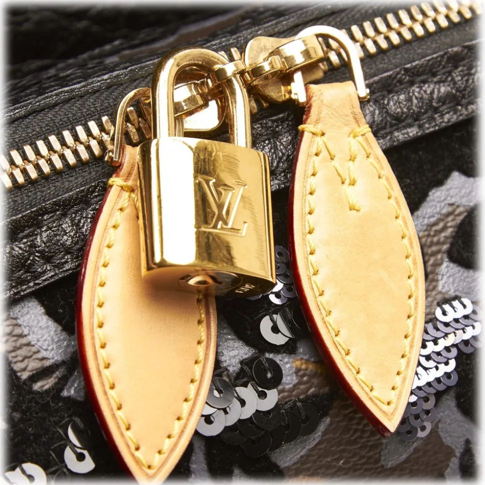 Louis Vuitton Vintage - Fleur de Jais Carrousel Bag - Black Brown - Monogram Canvas and Leather Handbag - Luxury High Quality - Avvenice