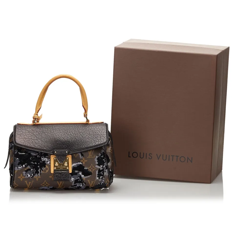 Louis Vuitton Vintage - Fleur de Jais Carrousel Bag - Black Brown - Monogram Canvas and Leather Handbag - Luxury High Quality - Avvenice