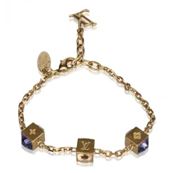 Louis Vuitton Vintage - Gamble Crystal Bracelet - Gold Purple - Gold and Swarovski Crystals - LV Bracelet - Luxury High Quality - Avvenice