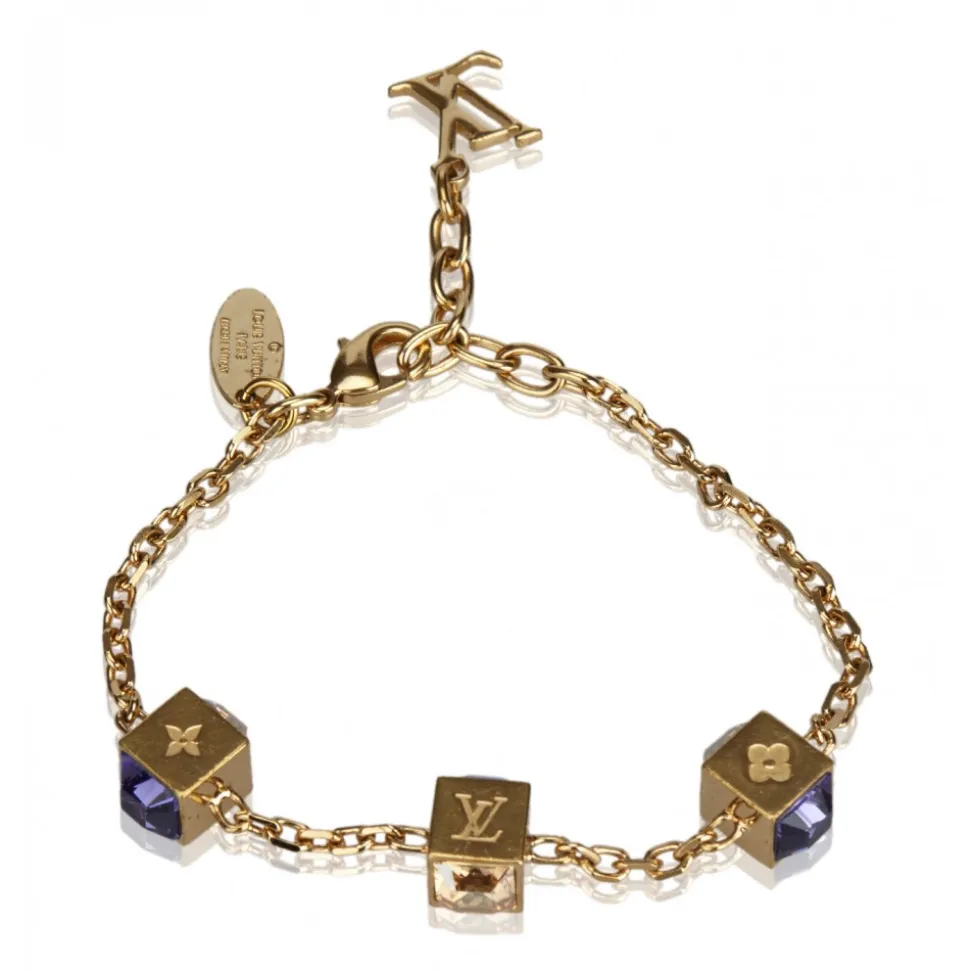 Louis Vuitton Vintage - Gamble Crystal Bracelet - Gold Purple - Gold and Swarovski Crystals - LV Bracelet - Luxury High Quality - Avvenice