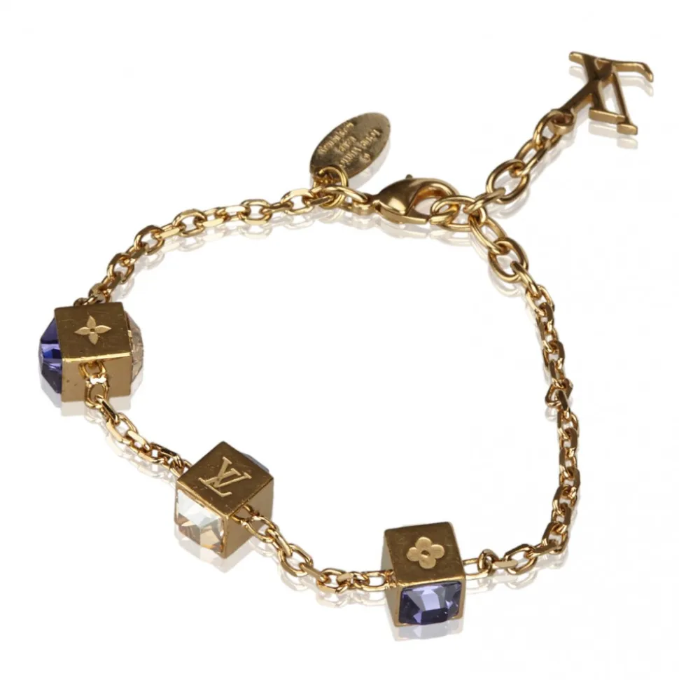 Louis Vuitton Vintage - Gamble Crystal Bracelet - Gold Purple - Gold and Swarovski Crystals - LV Bracelet - Luxury High Quality - Avvenice