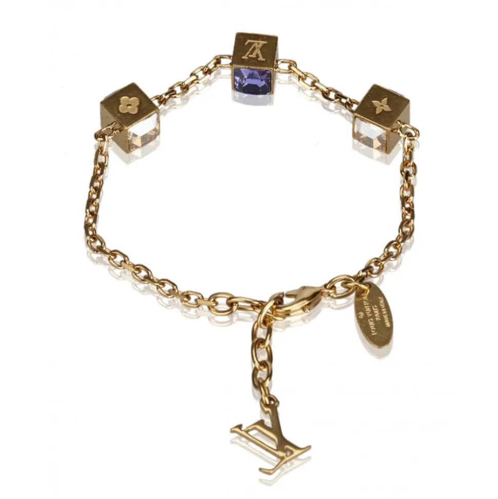 Louis Vuitton Vintage - Gamble Crystal Bracelet - Gold Purple - Gold and Swarovski Crystals - LV Bracelet - Luxury High Quality - Avvenice